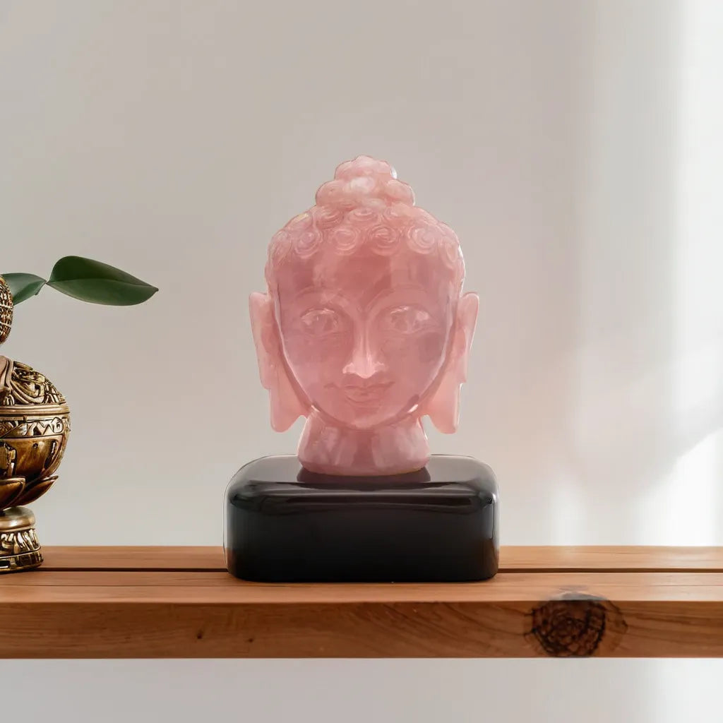 rose quartz buddha head