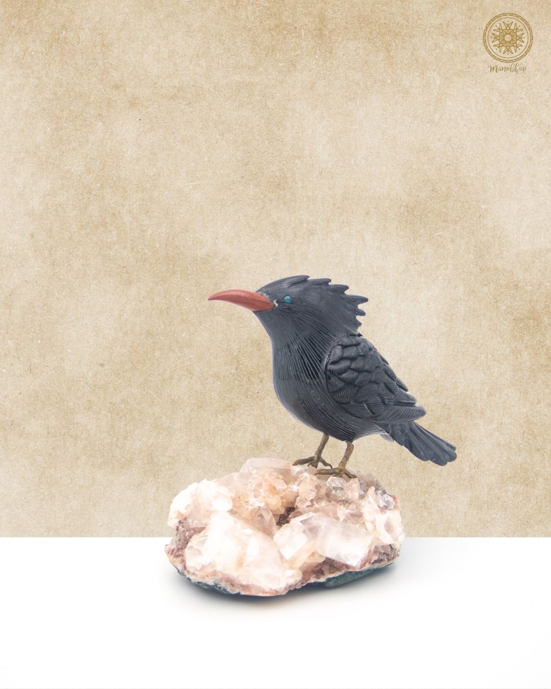 Hand-Carved Bird Figurine for Home Decor | Kasauti Sparrow Showpiece