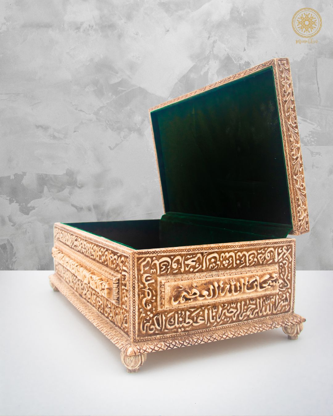 Coffret à bijoux exquis fait main avec incrustation de malachite pour le stockage et l'organisation des bijoux