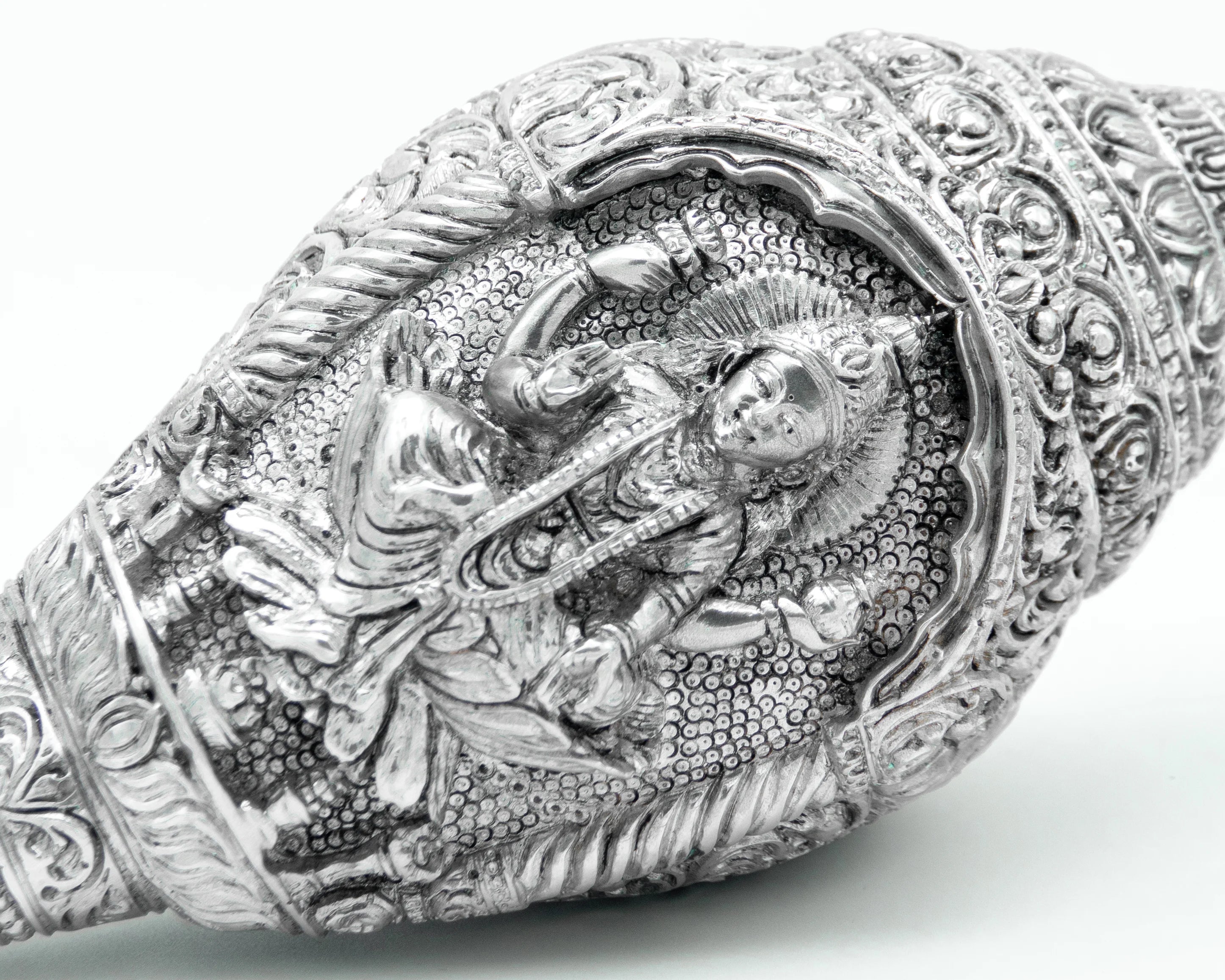 Handcrafted Silver plated Laxmi Conch Shell | Shankh