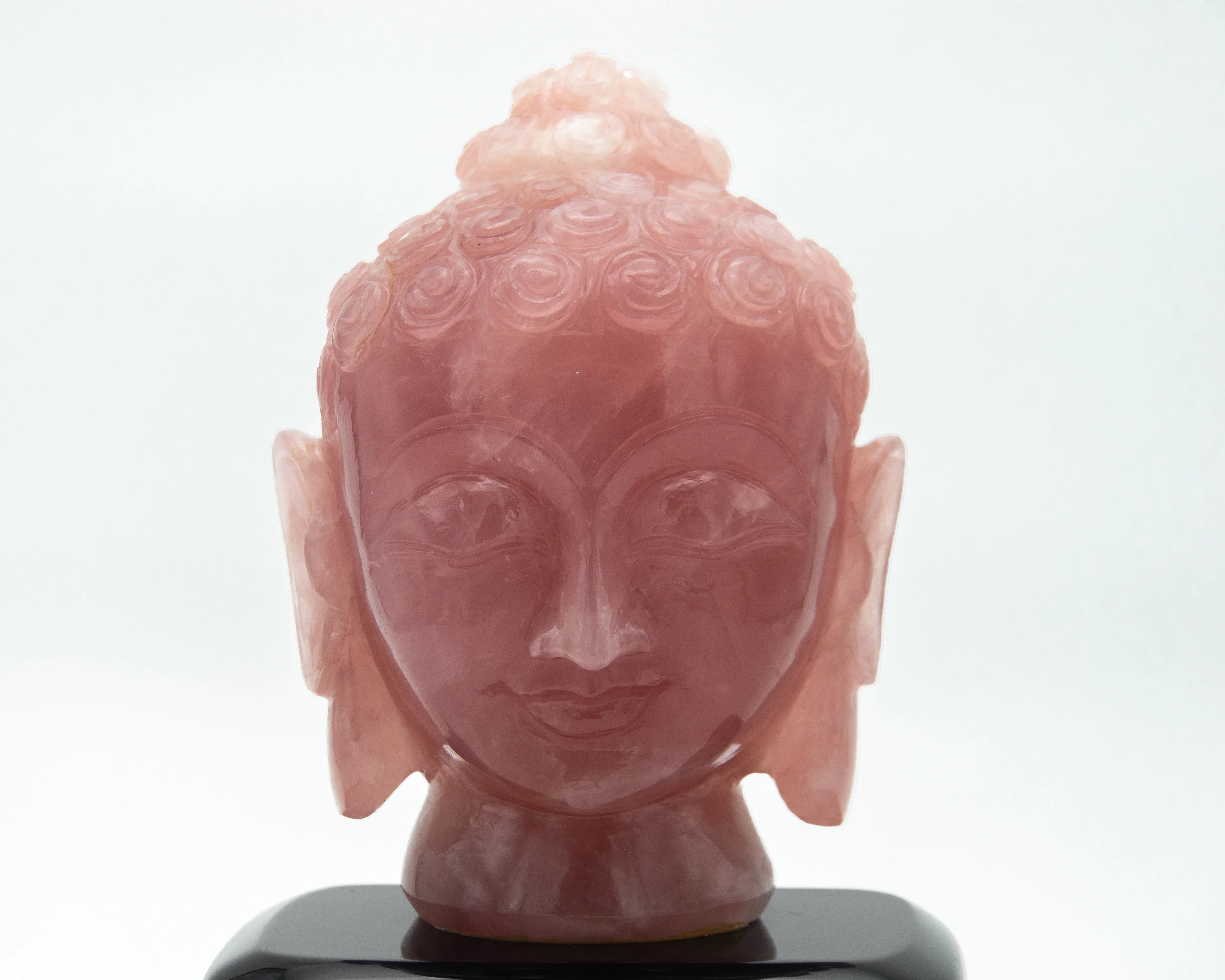 Natural Rose Quartz Buddha Statue | Hand Carved Gemstone Tabletop